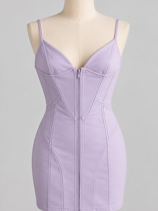 Zara Dresses & Skirts - Zara Lilac Corset Bodycon Mini Dress Size S NWT 2993/332/655